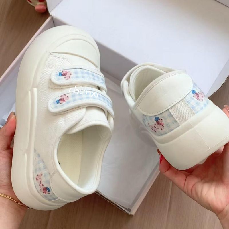 Damen Sneaker mit praktischem Klettverschluss und floralem Design Drune