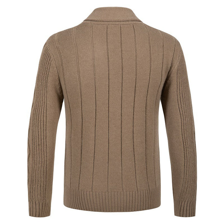 Herren modische Strickjacke mit Kabelmuster und Knopfleiste Drune