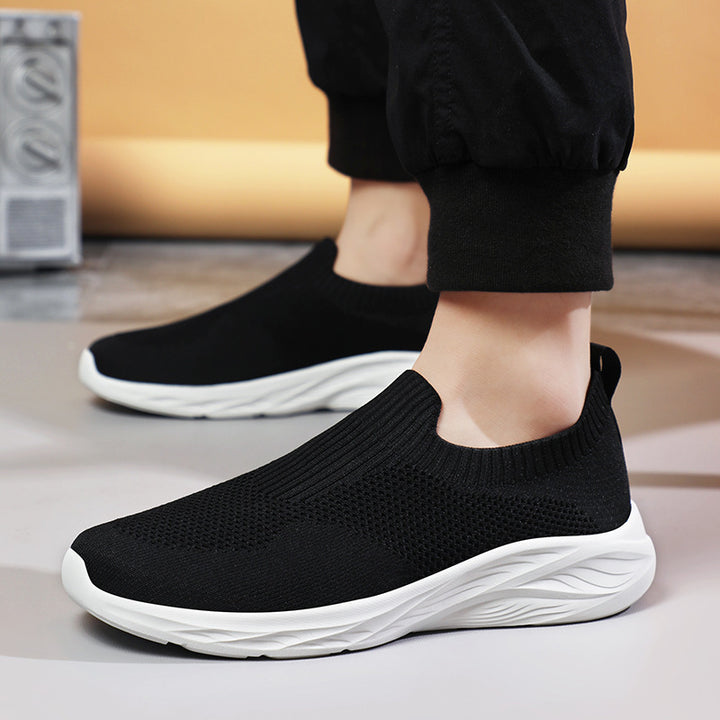 Unisex nan elastischer Strick-Schlupfschuh mit ergonomischer Dämpfungssohle und Fersenlasche Drune
