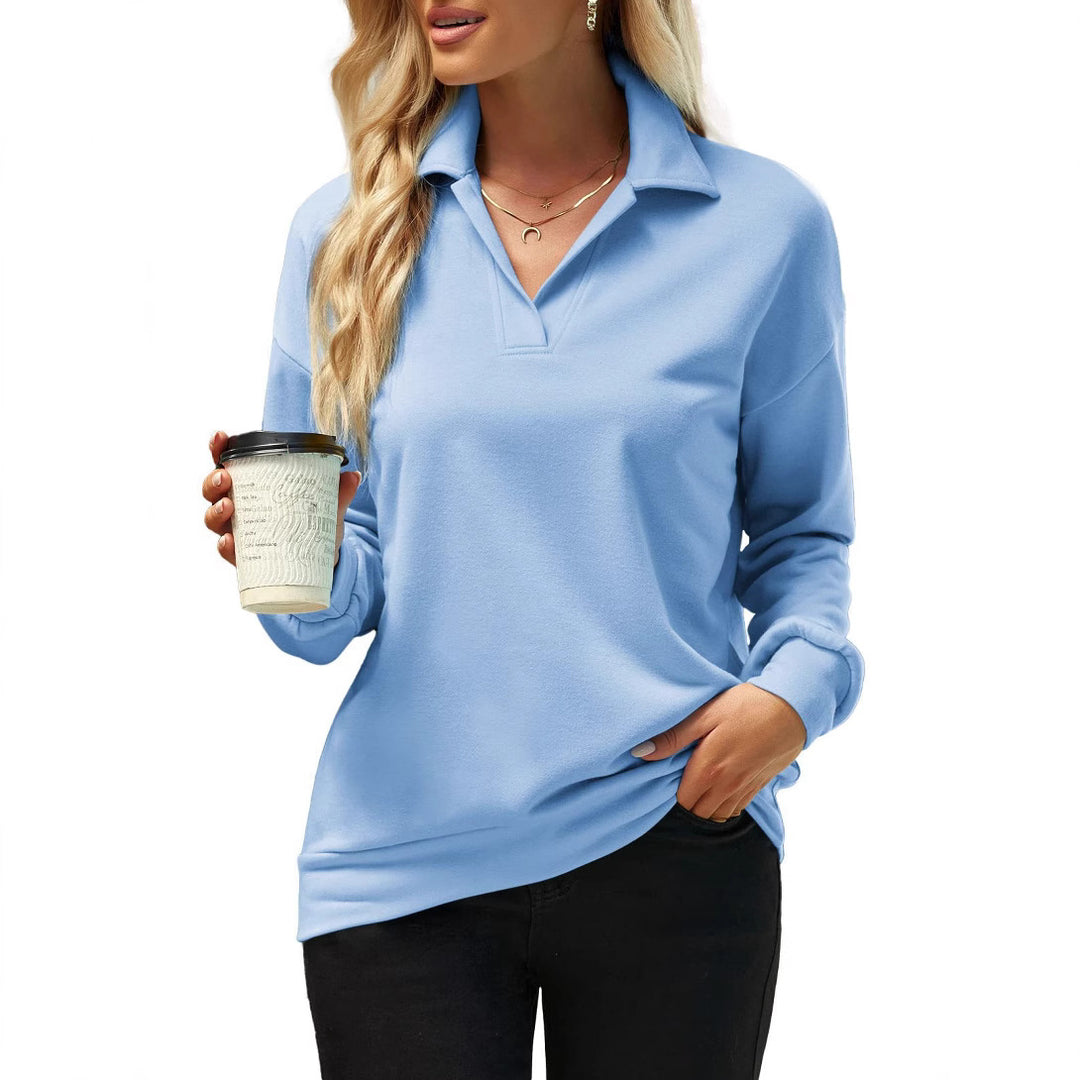 Damen Sweatshirt mit modernem Polokragen und komfortabler Passform Drune