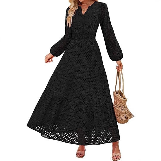Damen Maxikleid im eleganten gehäkelten Design Drune