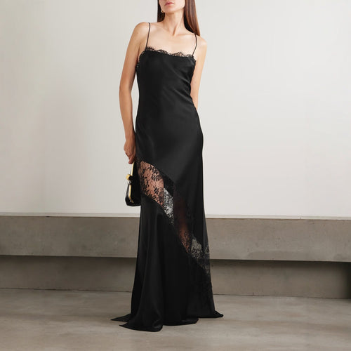 Damen Elegantes Abendkleid mit raffiniertem Spitzenbesatz Drune