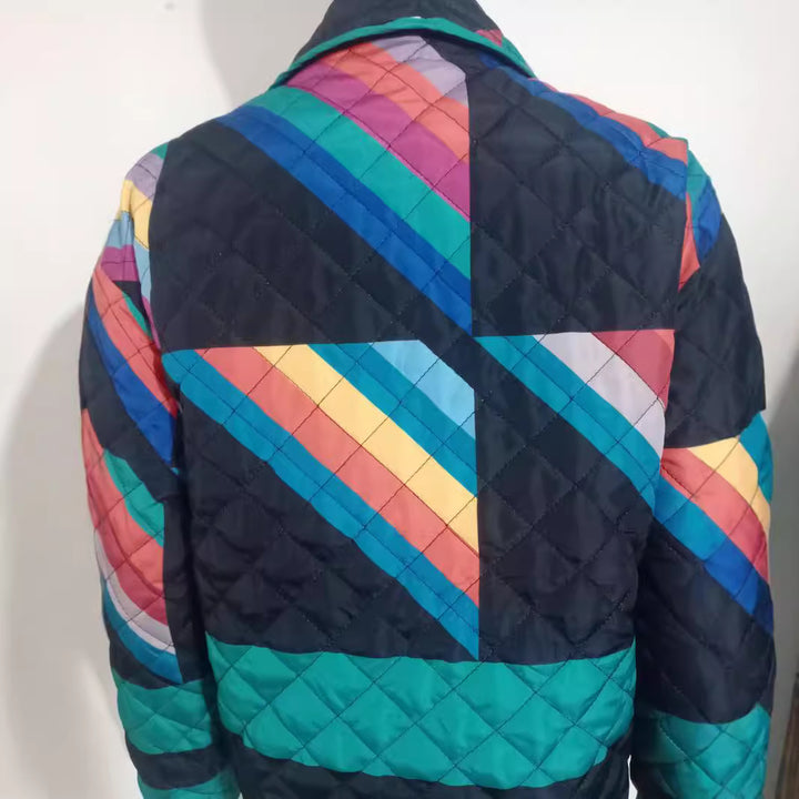 Damen Steppjacke mit buntem geometrischen Muster Drune