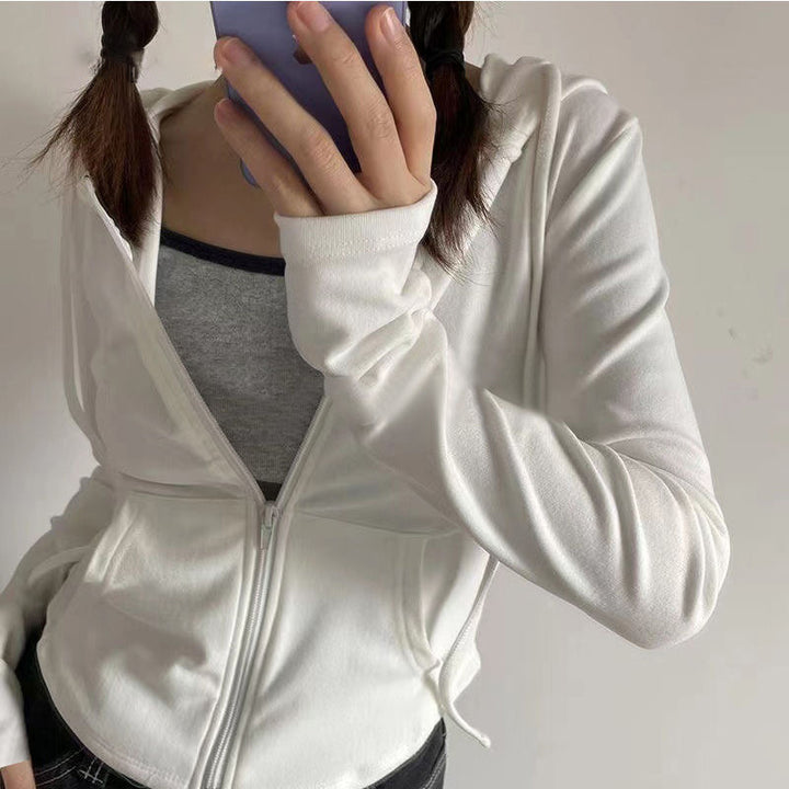 Damen modischer Kapuzenpullover mit praktischem Reißverschluss Drune