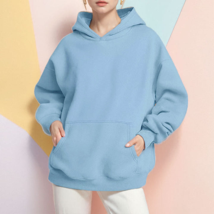 Damen nan Oversize-Kapuzenpullover mit ballonärmeln, herausgehobener Kängurutasche und weich angerauter Innenseite Drune