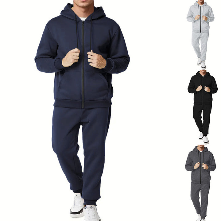 Herren nan zweiteiliges Zip-Hoodie und schmal zulaufende Jogginghose aus French Terry Drune