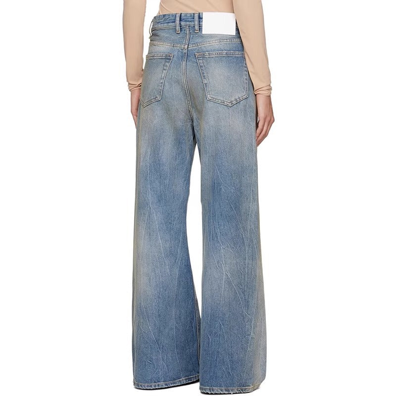 Damen Weite Jeans mit hoher Taille Drune