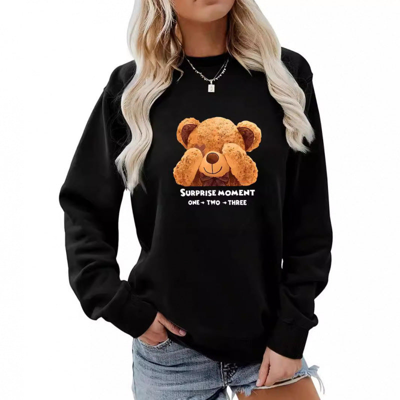 Damen Freizeitpullover mit süßem Bärenmotiv Drune