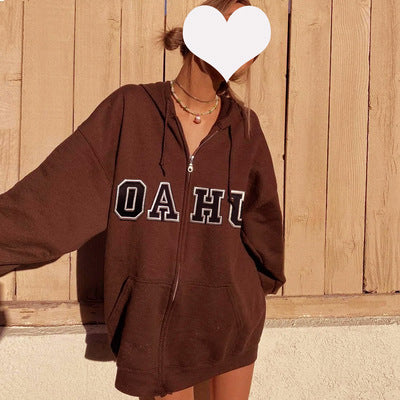 Damen Oversized Kapuzenjacke mit Baumwollstoff Drune