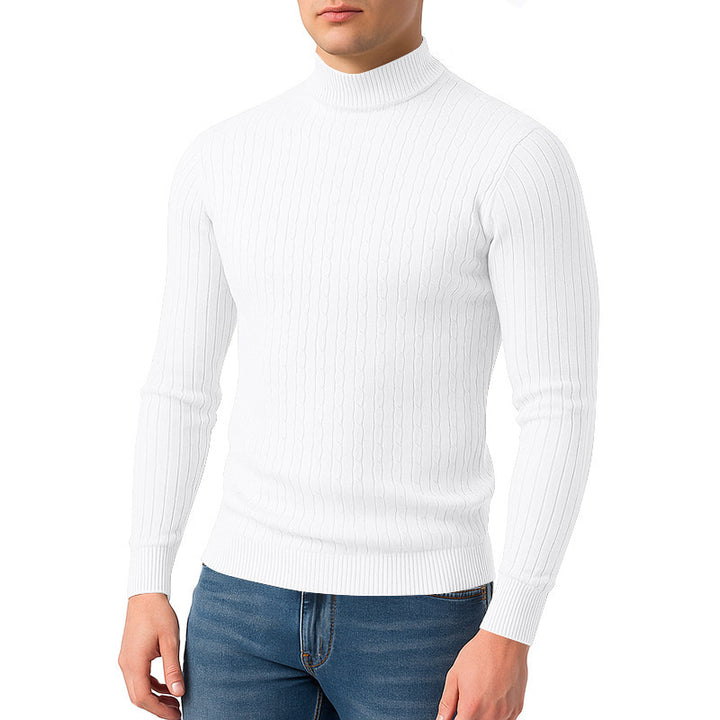 Herren modischer Rollkragenpullover mit strukturierter Oberfläche Drune