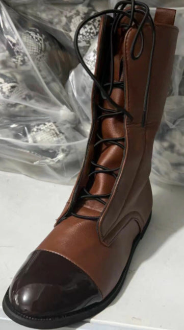 Damen nan elegante Schnür-Boots mit Kappenzehen, verziertem Schnürdetail und praktischen Zugschlaufen Drune