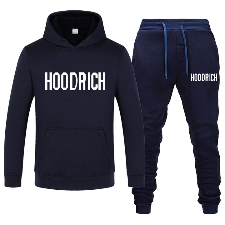 Damen Sportliches Hoodie- und Jogginghose-Set mit kontrastierendem Logo Drune