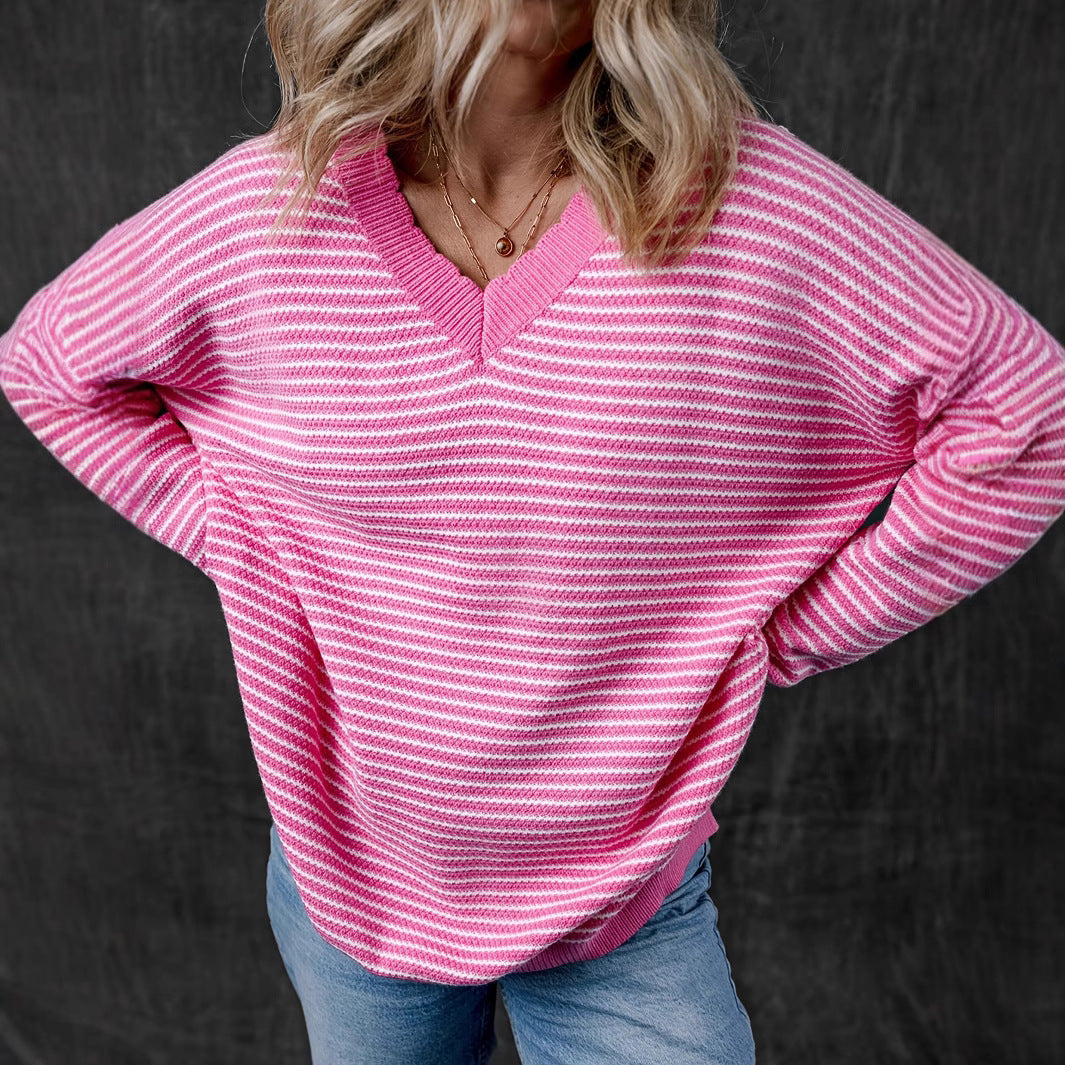 Damen V-Ausschnitt Pullover Drune