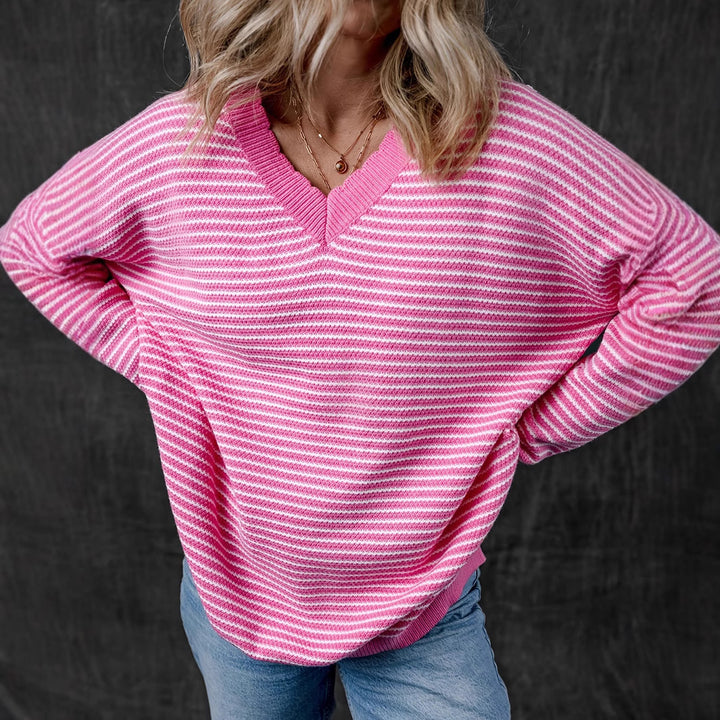 Damen V-Ausschnitt Pullover Drune