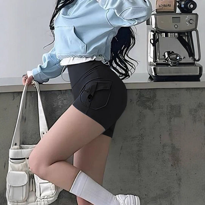 Damen Sportliche Shorts mit praktischen Seitentaschen und elastischem Bund Drune