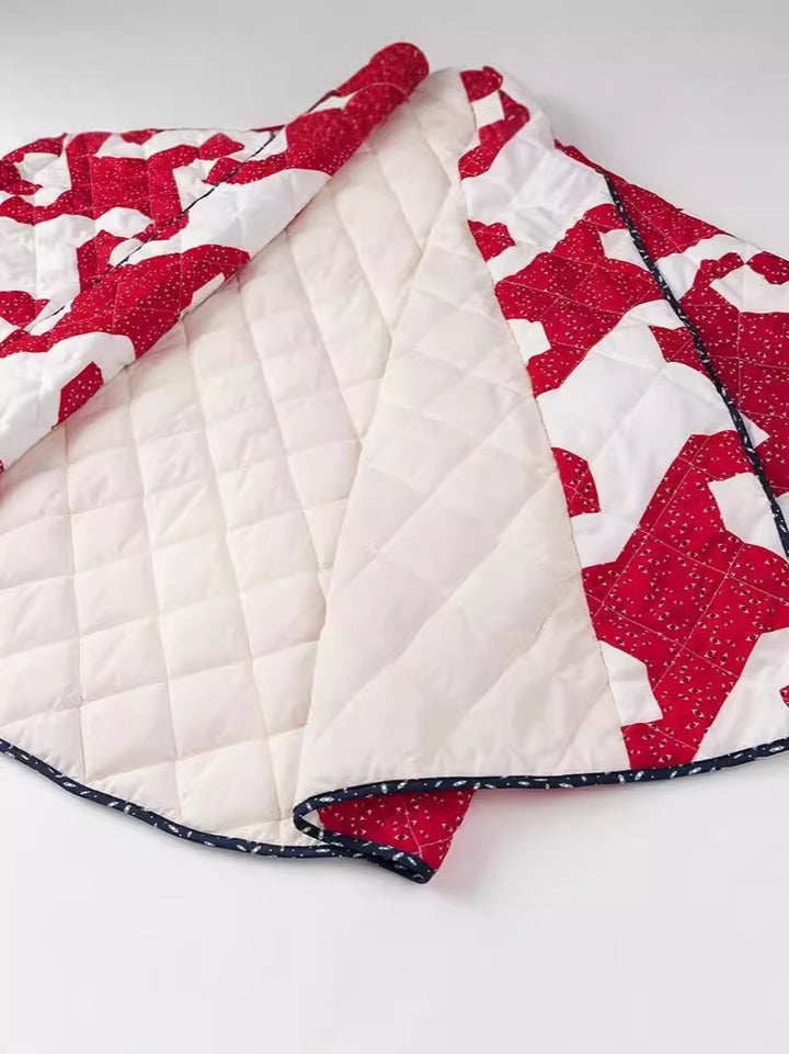 Damen gestepptes Überwurfjacke mit modernem Grafikdesign und großzügigen Taschen Drune