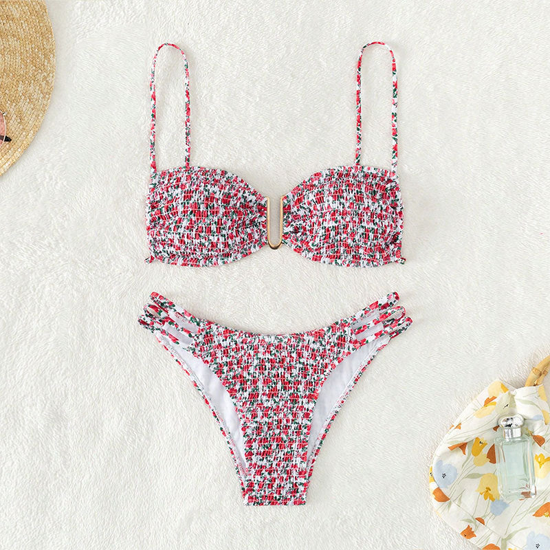 Damen Push-Up Bikini mit raffinierten Rüschendetails Drune