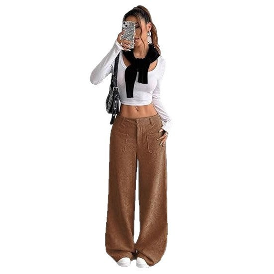 Damen weit geschnittene Cordhose Drune