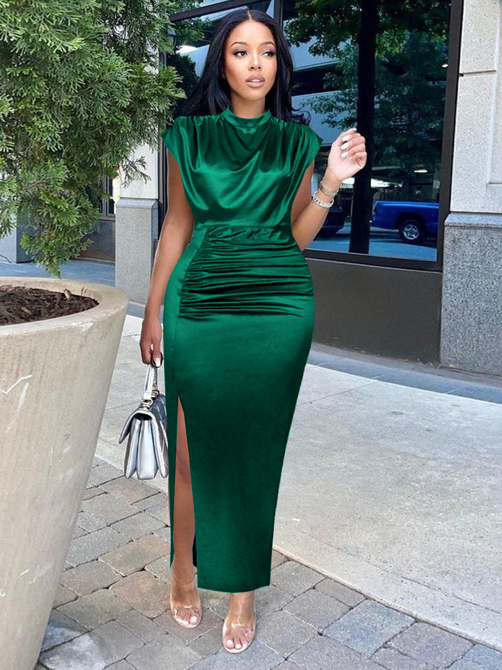 Damen Elegantes figurschmeichelndes Maxikleid mit seitlichem Schlitz Drune