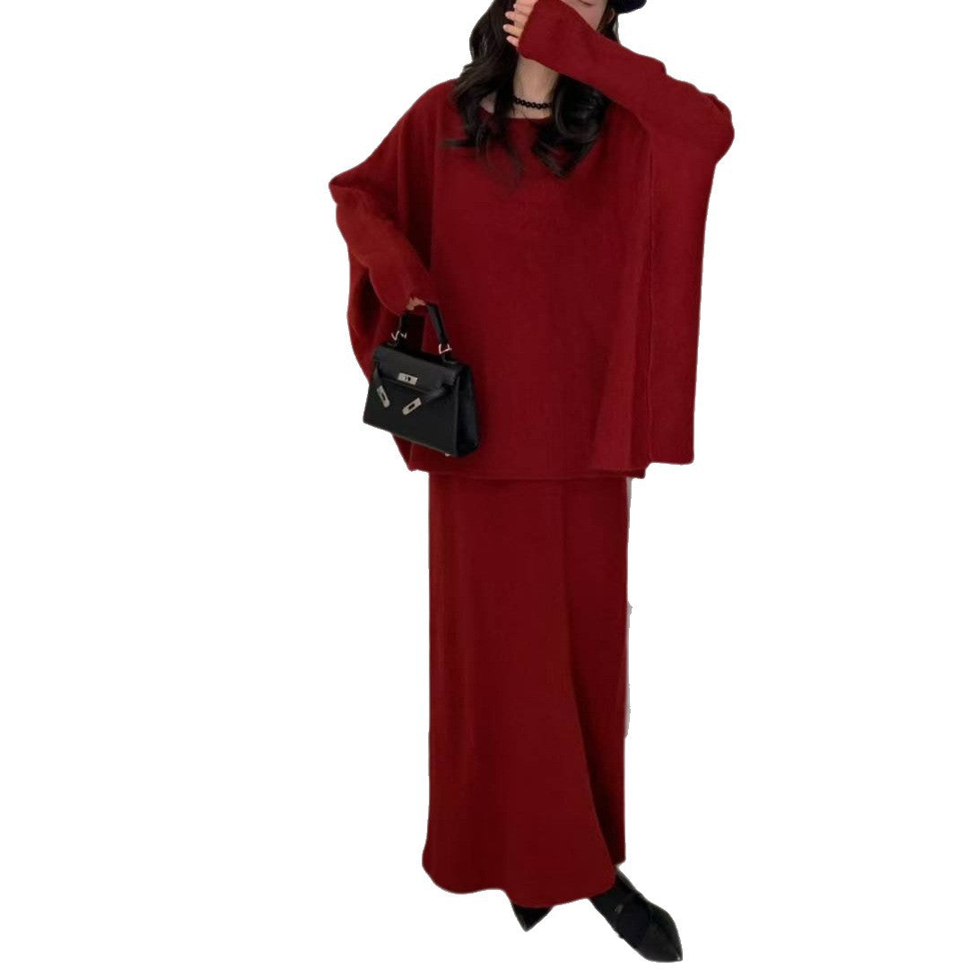 Damen Oversized Strickkleid in lässigem Schnitt mit weitem Ärmel Drune