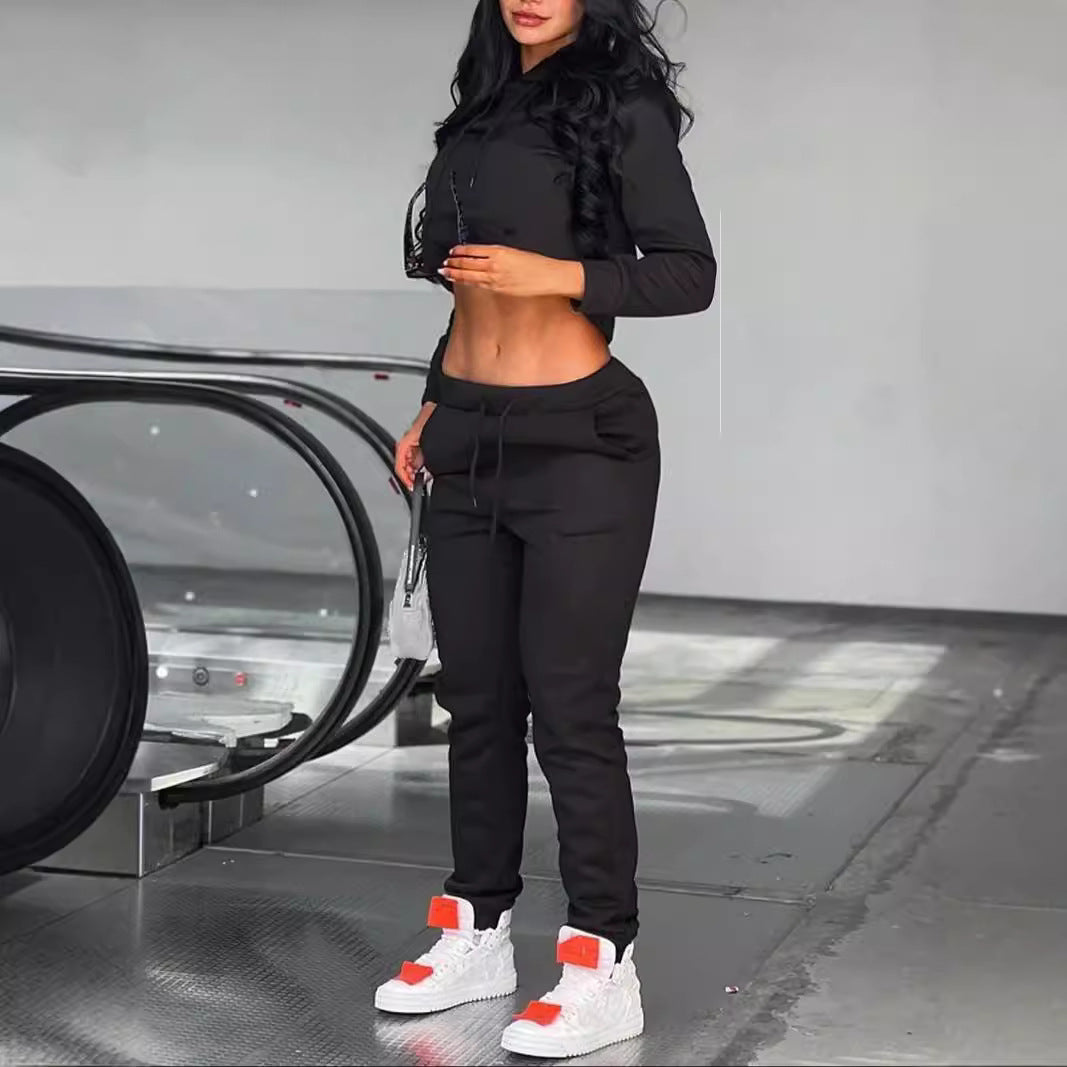 Herren nan sportliches Jogginganzug-Set mit Kapuzenpullover Kängurutasche und schmal zulaufender Jogginghose Drune