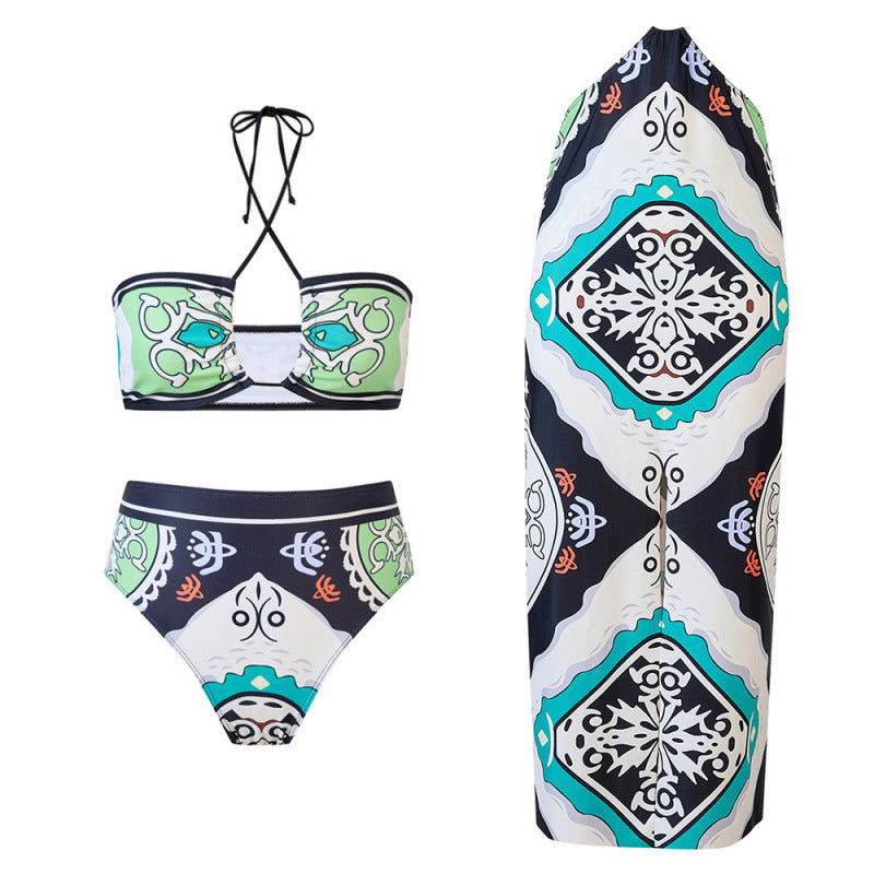 Damen Bikini-Set mit raffiniertem Wickeldesign und trendigem Mustermix Drune