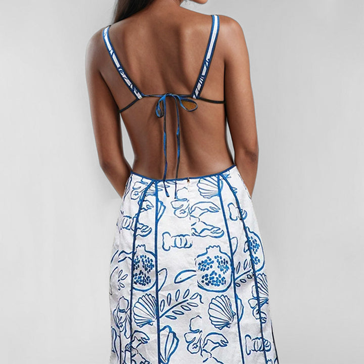 Damen Maxikleid mit raffiniertem Cut-Out-Design und verstellbaren Trägern Drune