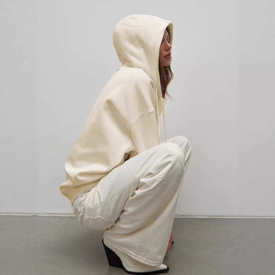Damen kuscheliger Kapuzenpullover mit extra weitem Schnitt und optimalem Tragekomfort Drune