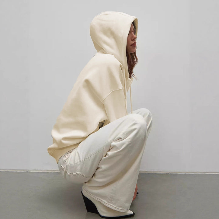 Damen kuscheliger Kapuzenpullover mit extra weitem Schnitt und optimalem Tragekomfort Drune