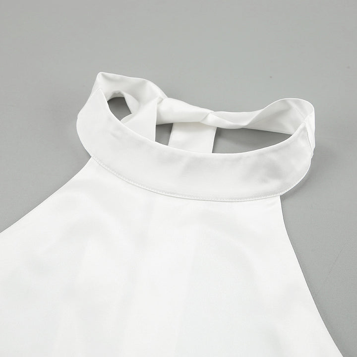 Damen Set aus Haltertop und langem Satinrock mit schwingendem Saum Drune