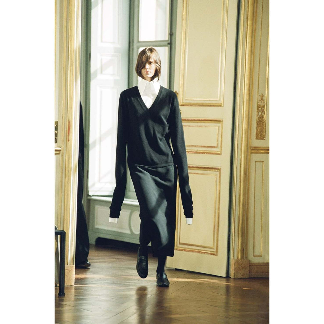Damen Eleganter und lässiger Strickpullover mit V-Ausschnitt und langen Ärmeln Drune