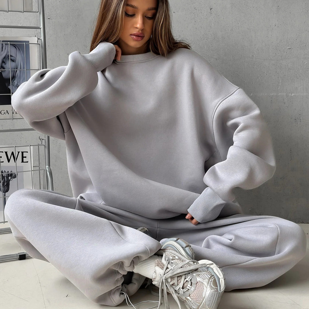 Damen Lässiges Oversized Sweatshirt- und Jogginghose-Set Drune