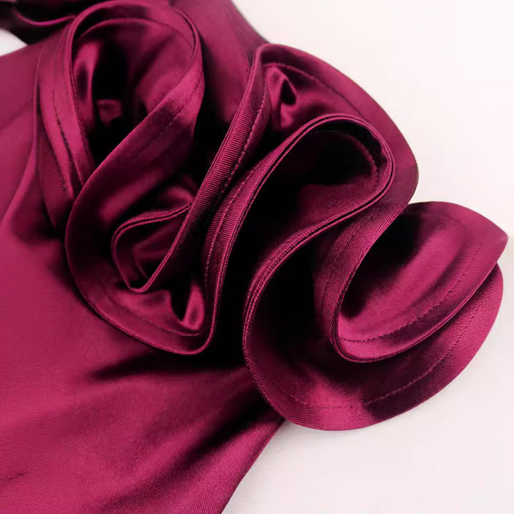 Damen Elegantes Cocktailkleid mit voluminösen Rüschen Drune