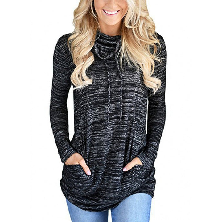 Damen lässiges Langarmshirt mit asymmetrischem Saum Drune