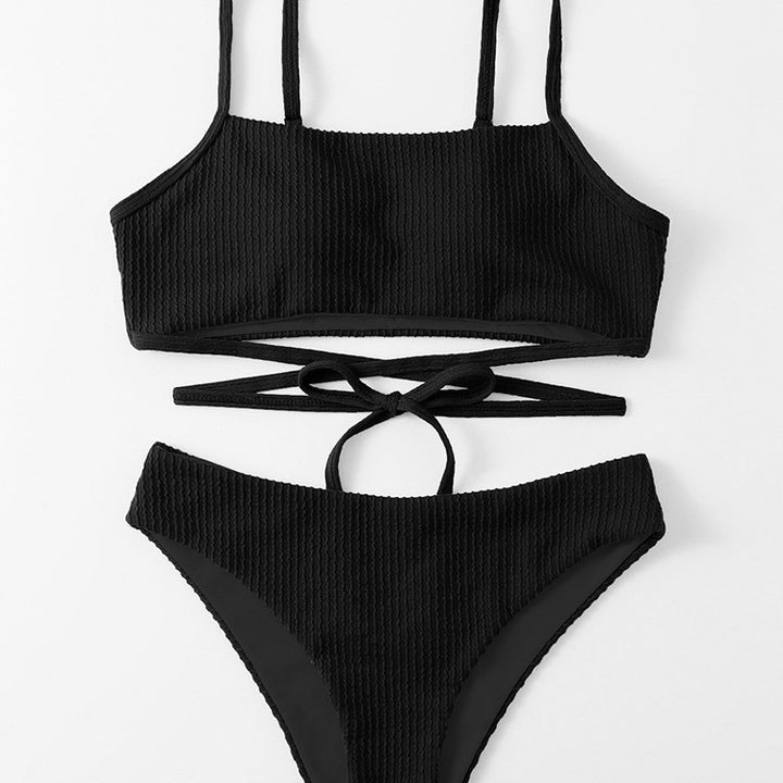 Damen Bikini-Set mit verstellbaren Trägern und modischem Wickeldetail Drune