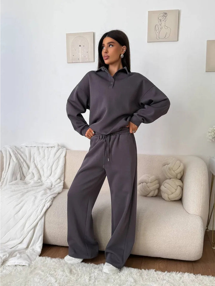 Damen Sportlicher Pullover mit weiten Hosen Drune