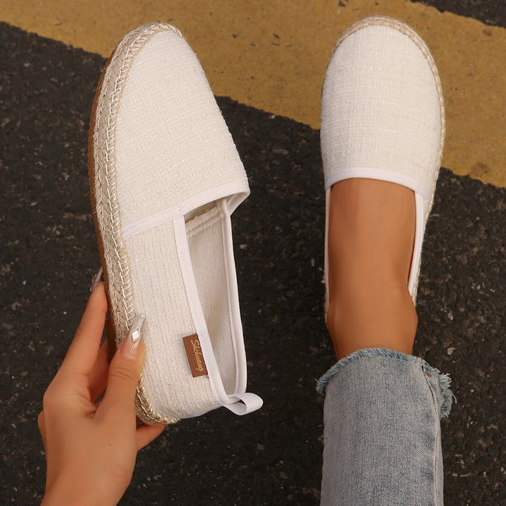 Damen  atmungsaktive Strick-Espadrilles mit geflochtener Jute-Sohle und flexiblem Memory-Fußbett Drune