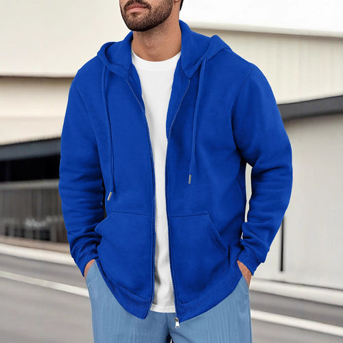 Herren lässige Kapuzenjacke mit atmungsaktivem Sweatstoff und praktischen Taschen Drune