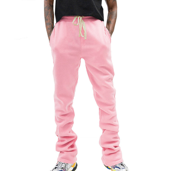 Herren nan lockere Sweatpants mit elastischem Komfortbund, Kordelzug, Fleece-Innenfutter und geradem Bein Drune