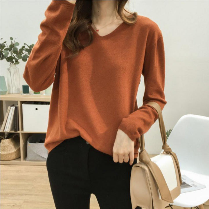 Damen V-Ausschnitt Pullover mit lässigem Schnitt und weichen Materialien Drune