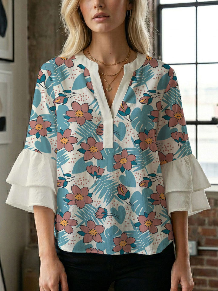 Damen Bluse mit wunderschönen floralem Design Drune