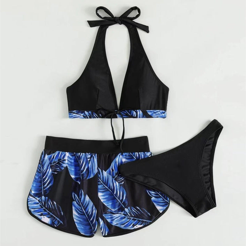 Damen Bikini-Top mit abnehmbaren Trägern und modischen Shorts Drune