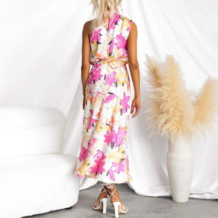 Damen Maxikleid mit asymmetrischem Oberteil und floralem Druck Drune