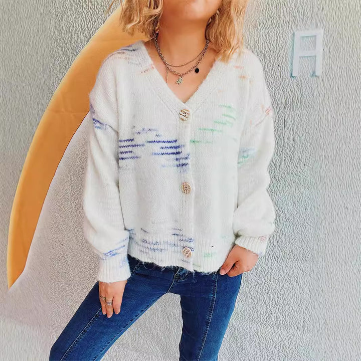 Damen gemütlicher Strickcardigan mit Knopfdetails und weich fließendem Material Drune