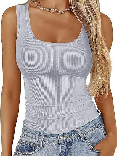 Damen Körperbetontes Oberteil mit breiten Trägern und geripptem Design Drune