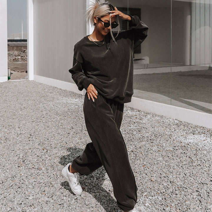 Damen nan weiches Oversize-Sweatshirt und weite Relaxhose im Vintage-Washed-Finish Drune