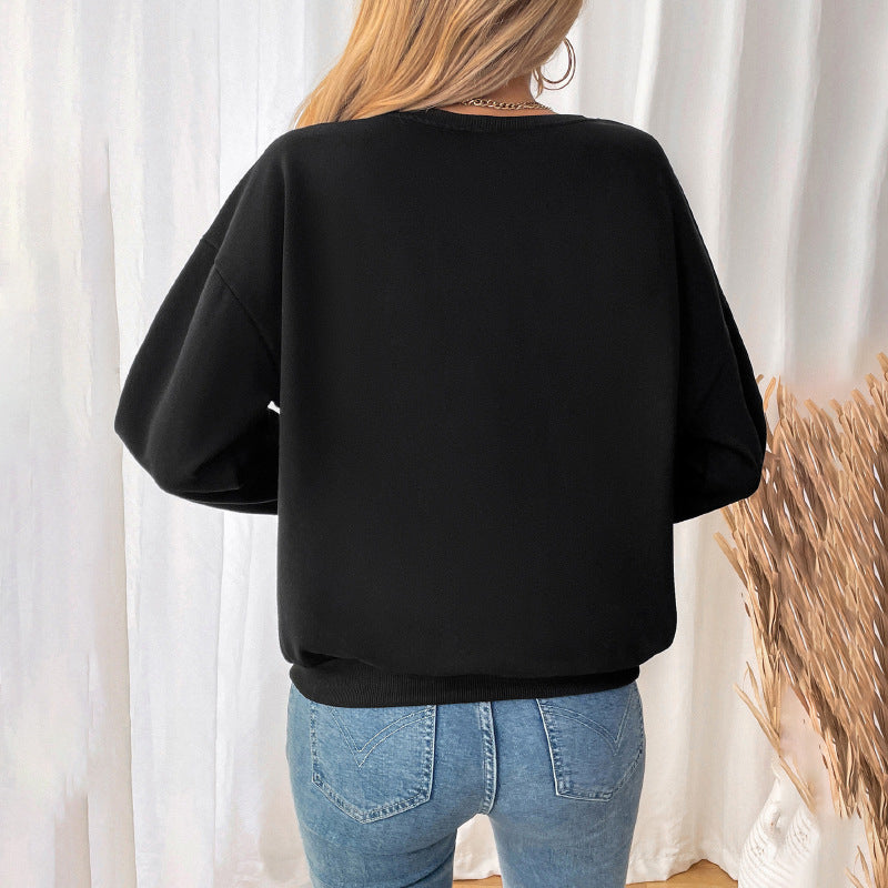 Damen modisches Sweatshirt mit künstlerischem Knoten-Design Drune