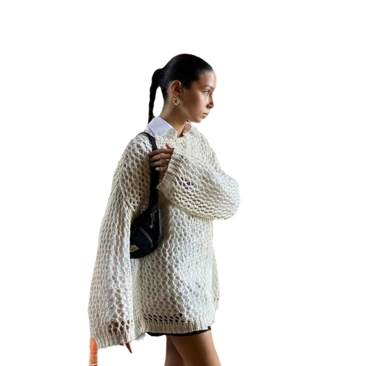 Damen Netzpullover im urbanen Stil mit lockerer Passform Drune