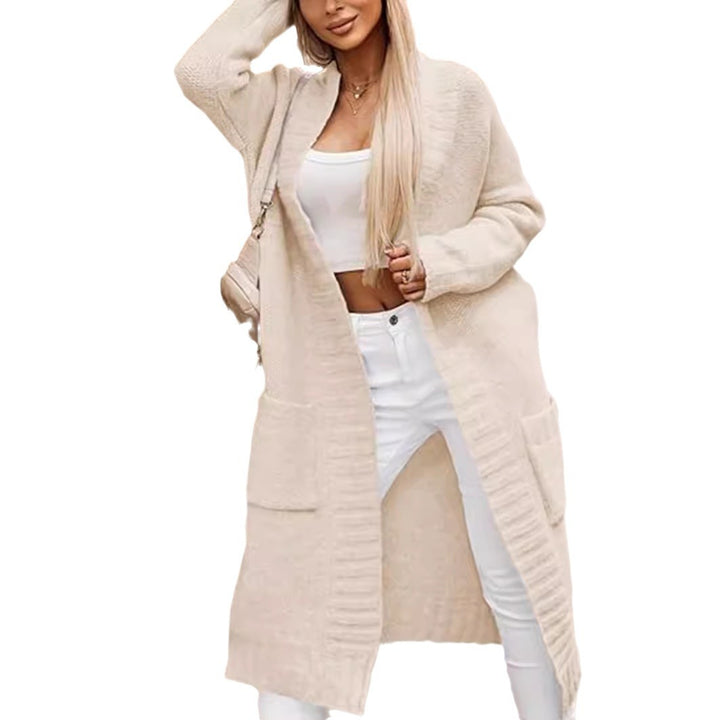 Damen Strickmantel mit praktischen Taschen und elegantem Schnitt Drune
