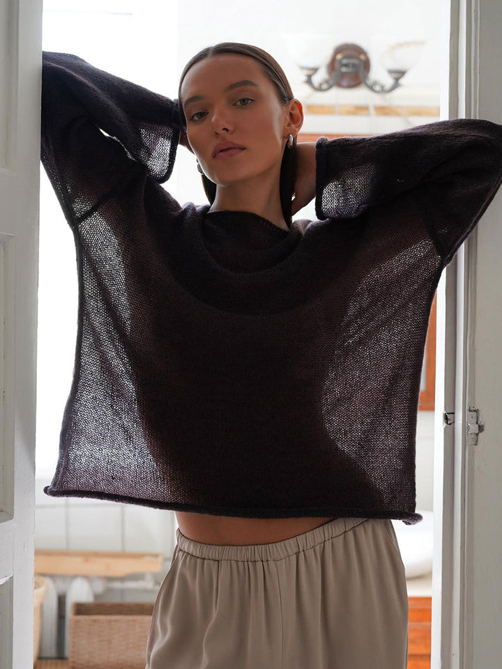 Damen Luftiger Strickpullover mit weitem Schnitt und lässigem Look Drune